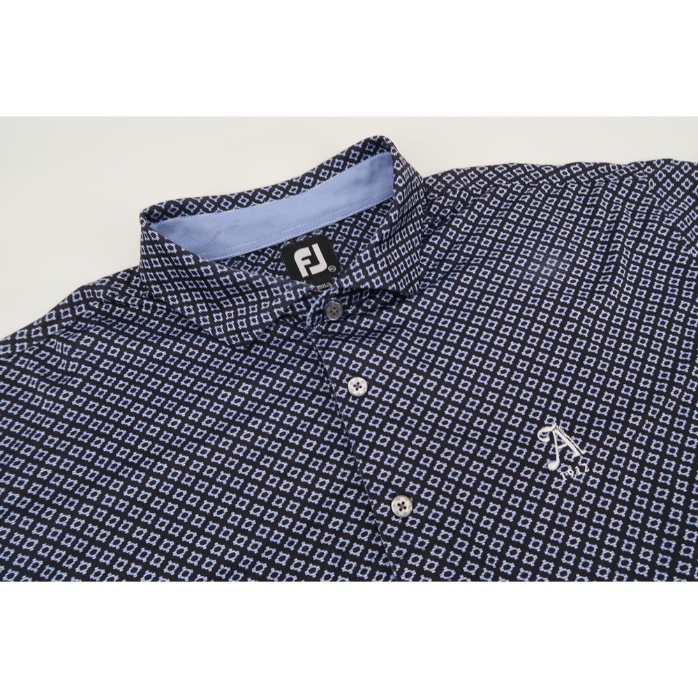 FootJoy Golf Polo Mens XXL Blue Geometric Performance Stretch 2XL‎